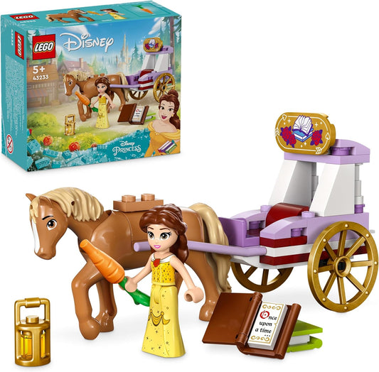 LEGO ǀ Carruagem de cavalos Storytime da Disney Princess Belle, brinquedo de construção para meninas e meninos de mais de 5 anos com miniboneca Belle e figura Phillipe, filme A Bela e a Fera da Disney, presente para crianças 43233