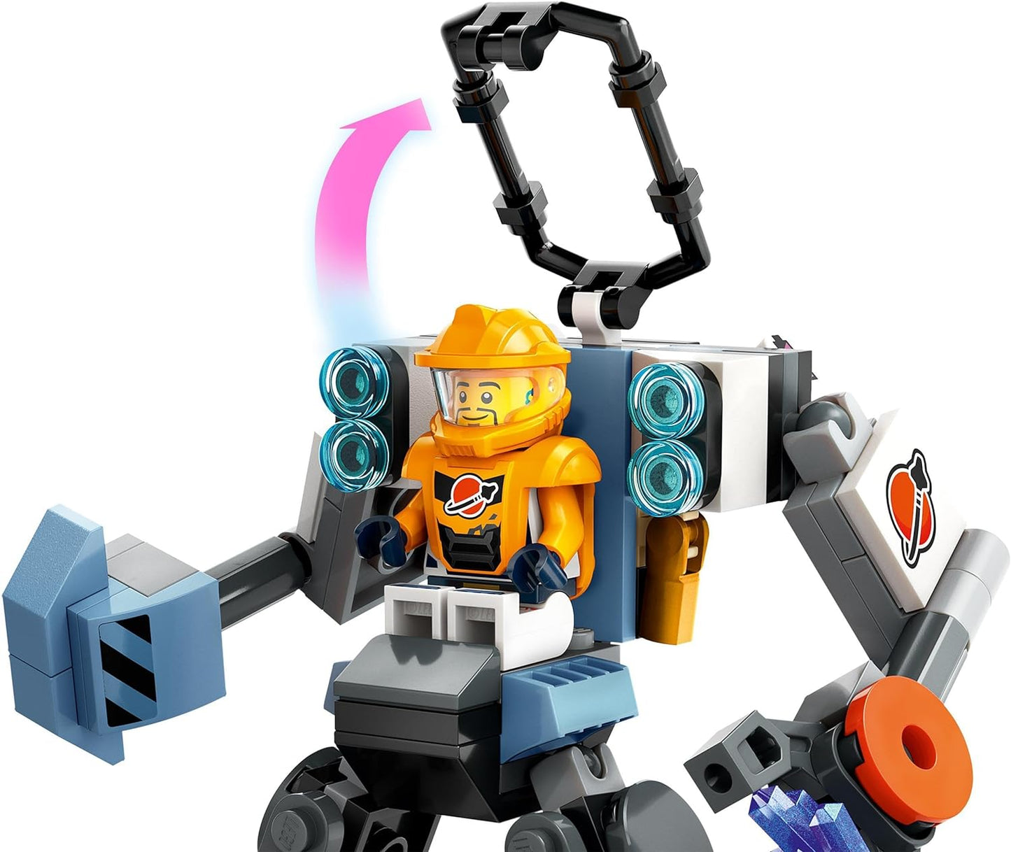 LEGO City Traje de mecánico de construcción espacial, figura de acción de juguete para niños, niños y niñas a partir de 6 años, juego de construcción con robot y minifigura de piloto, pequeña idea de regalo 60428