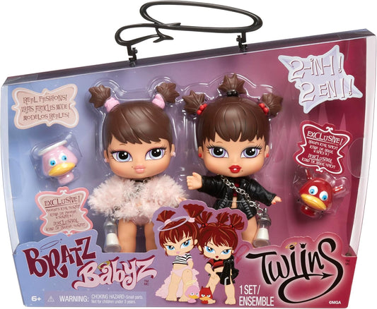 Bratz Bonecas Babyz Twiins Phoebe e Roxxi - Pacote com 2 bonecas colecionáveis com bichinhos de estimação, bonecas fofas com roupas estilosas - Brinquedo infantil - Ótimo para crianças a partir de 6 anos