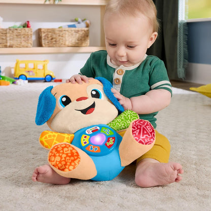 Fisher-Price Brinquedo de Pelúcia Educativo Musical Smart Stages Laugh & Learn JFD26 para Bebês a partir de 6 Meses, Versão Multilíngue: Italiano, Espanhol, Português e Inglês