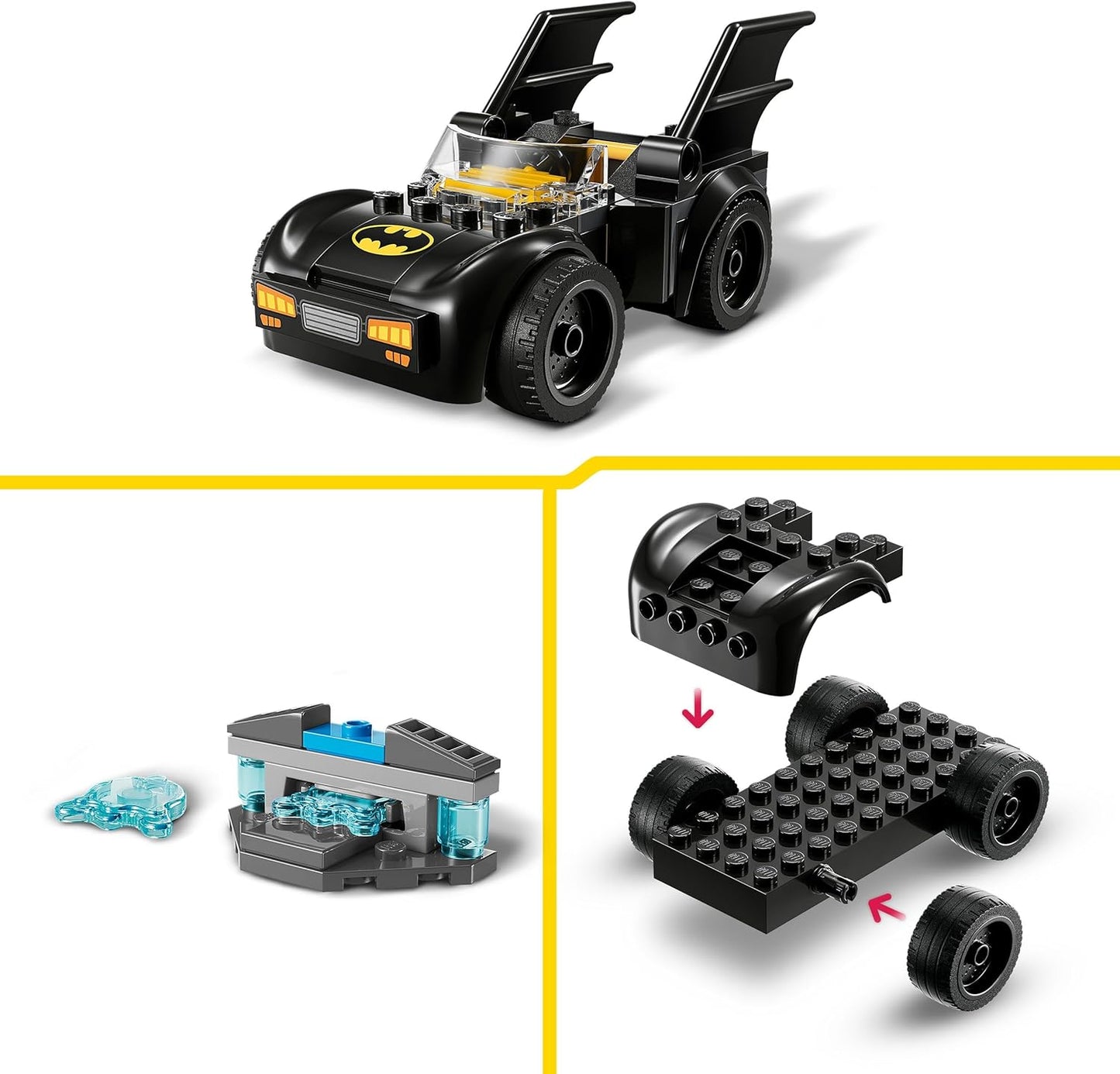 LEGO DC Batman: Batman & Batmobile vs. Freeze - Brinquedo de carro de super-herói com 2 minifiguras para dramatização divertida - Presente de aniversário para meninos e meninas de mais de 4 anos