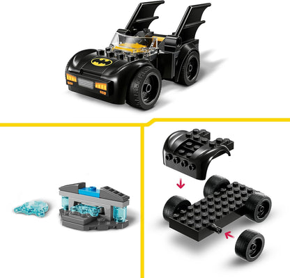 LEGO DC Batman: Batman & Batmobile vs. Freeze - Brinquedo de carro de super-herói com 2 minifiguras para dramatização divertida - Presente de aniversário para meninos e meninas de mais de 4 anos