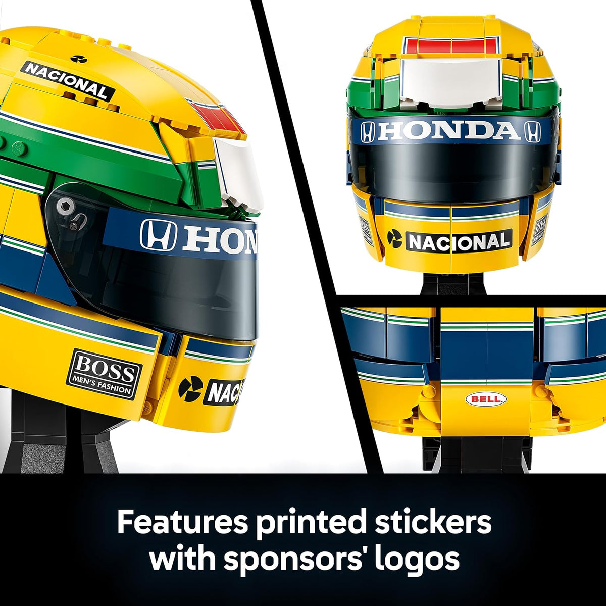 LEGO – Capacete de Ayrton Senna 43024 | Conjunto para meninos e meninas a partir de 14 anos, modelo para exibição, minifigura colecionável, produto de Fórmula 1, ideia de presente...