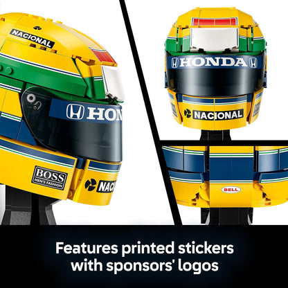 LEGO – Capacete de Ayrton Senna 43024 | Conjunto para meninos e meninas a partir de 14 anos, modelo para exibição, minifigura colecionável, produto de Fórmula 1, ideia de presente...