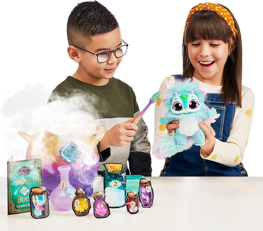 Caldero mágico nebulizador Magic Mixies con juguete de peluche interactivo de 8 pulgadas