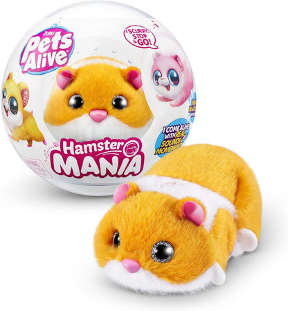 Pets Alive Hamstermania Laranja da ZURU Hamster, Animal de estimação eletrônico, Mais de 20 sons interativos, Bola de brinquedo para hamster para meninas e crianças (Laranja)