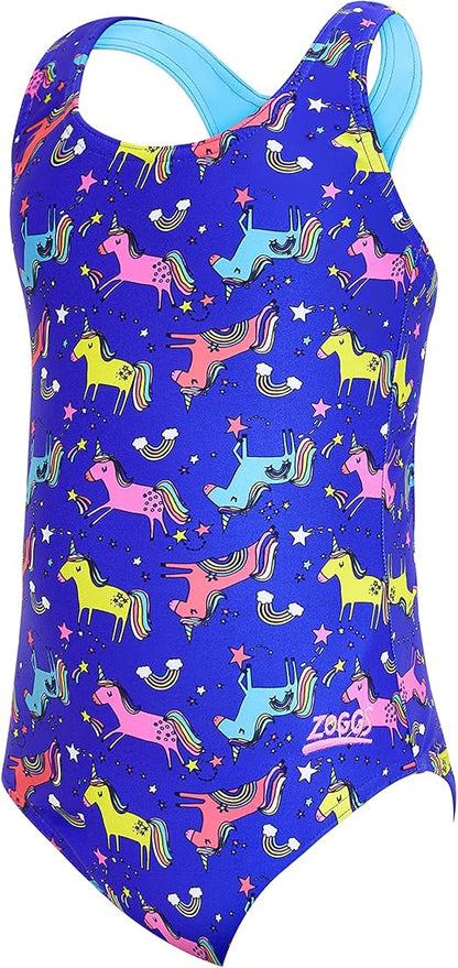 Zoggs Girl's Rainbow Unicorn Actionback Multi