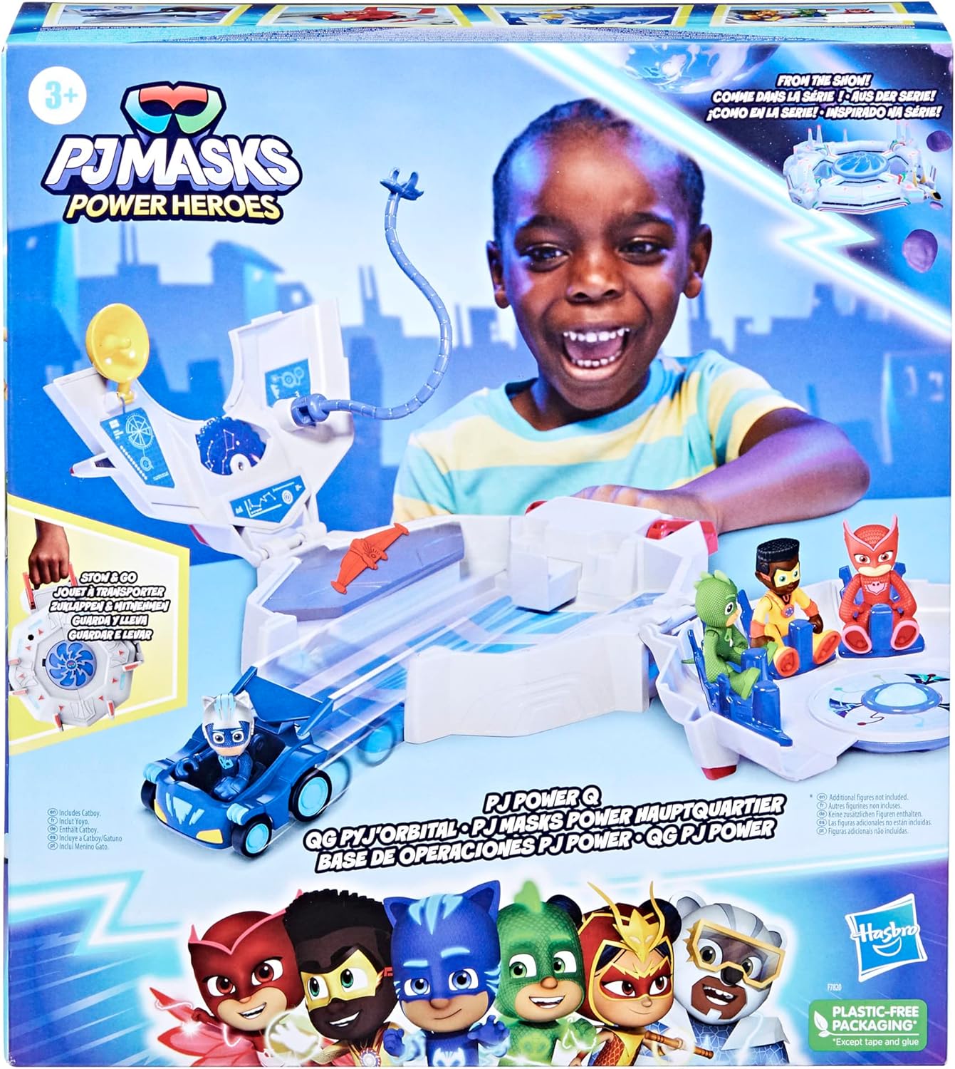 PJ Masks Conjunto Power Heroes PJ Power Q com Carro e Boneco, Brinquedos para Meninos e Meninas