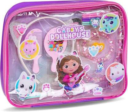 DREAMWORKS GABBY'S DOLLHOUSE Tiara e joias Gabby Cat – Unissex, Rosa, Plástico, Fantasia, Acessórios, Escala 1:12, Perfeito para Crianças, Presente Ideal para Fãs da Gabby Cat