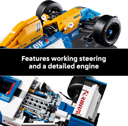 LEGO Icons Williams Racing FW14B e Nigel Mansell - Conjunto de modelo de carro de F1 para adultos, com minifigura colecionável do piloto, troféu e suporte de exibição - Ideia de presente para fãs de automobilismo homens, mulheres e adolescentes 10353