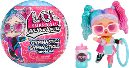 LOL Surprise All Star Sports - Ginástica - Boneca colecionável com tema de ginástica com 8 surpresas, incluindo boneca esportiva e bola de trave de equilíbrio - Ótimo para meninas e fãs das Olimpíadas com mais de 3 anos