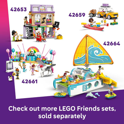 LEGO Friends Rancho e Estábulo de Pôneis - Inclui 3 figuras de cavalos, 4 mini bonecas e um gato, além de acessórios divertidos - Presente criativo para meninas a partir de 7 anos - 42654
