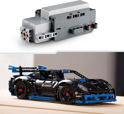 LEGO Brinquedo de carro de corrida Technic Porsche GT4 e-Performance para meninos e meninas de 10 anos ou mais, modelo de veículo com ação de controle remoto, decoração de quarto infantil,
