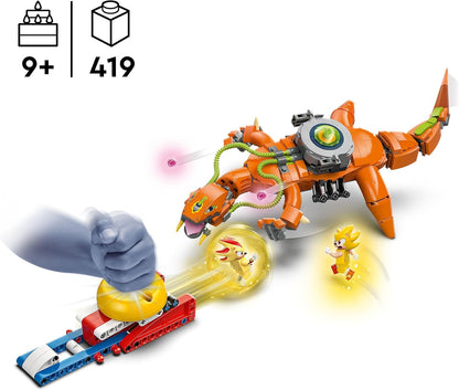 LEGO Conjunto Sonic the Hedgehog Super Shadow vs. Biolizard, brinquedo de construção inclui 3 personagens de videogame e uma esmeralda do caos, presentes para jogadores, meninos e meninas a partir de 9 anos