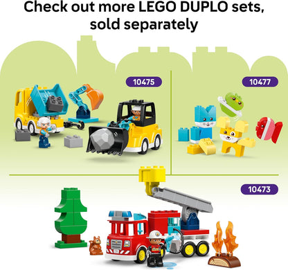 LEGO DUPLO Veículos Criativos - Brinquedo Educativo de Classificação para Crianças com Carros e Caminhões - Conjunto para Desenvolvimento da Coordenação Motora Fina - Presente de Aniversário para Bebês a partir de 1 Ano, Meninos e Meninas - 10474