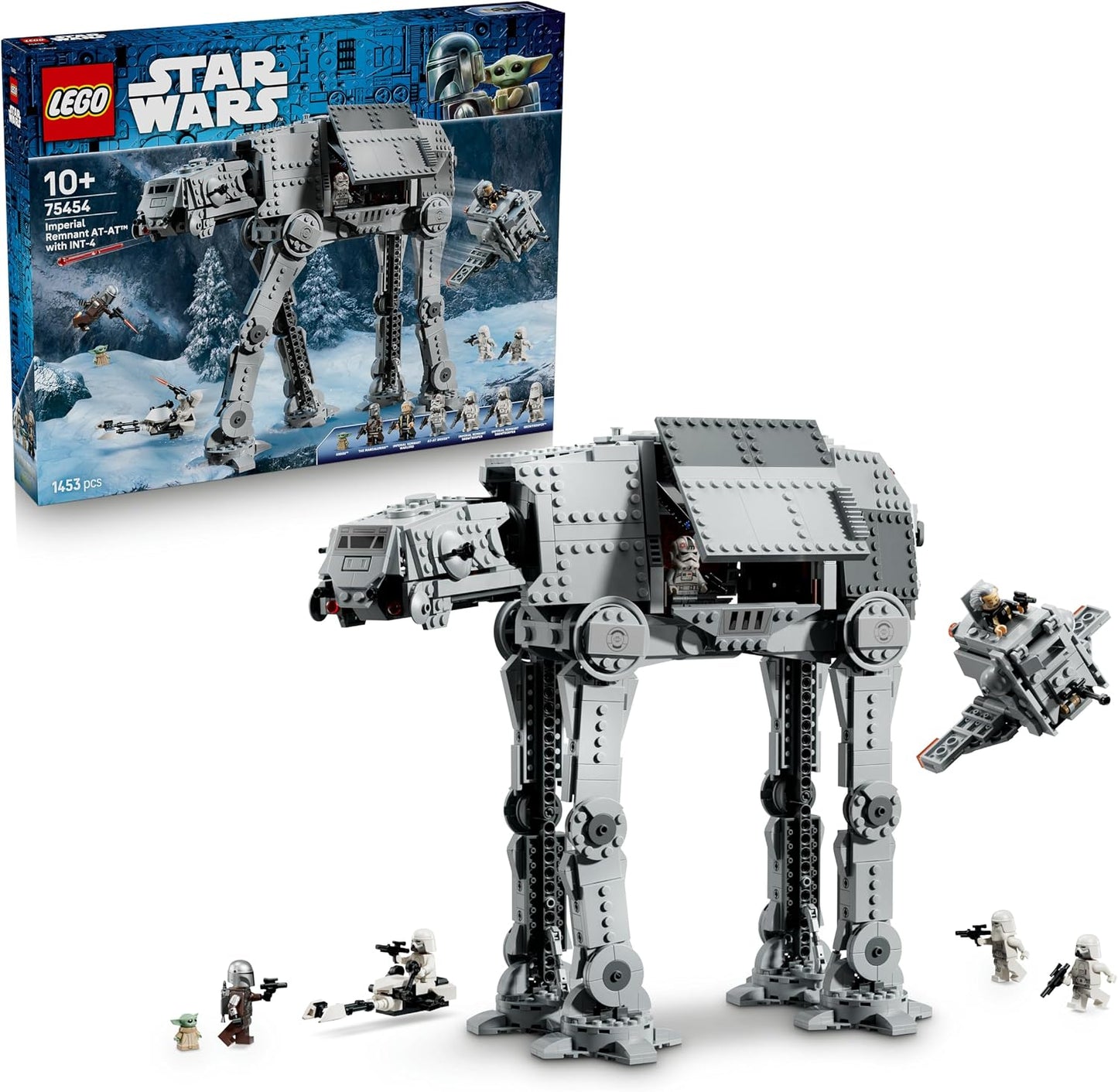 LEGO Star Wars 75454 AT-AT do Remanescente Imperial com Veículo INT-4 – Modelo de The Mandalorian e Grogu com Nave de Transporte, Speeder Bike, 7 Minifiguras e 1 Figura – Ideia de Presente para Meninos a partir de 10 Anos e Fãs