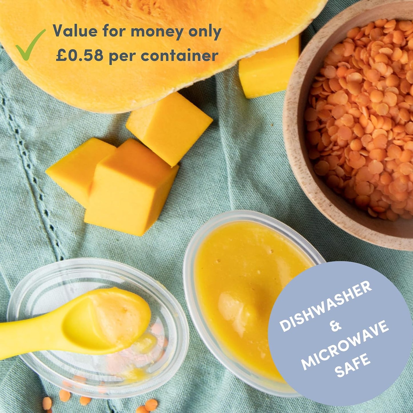 Mummy Cooks 50 potes variados de porções iniciais de desmame de 4 a 12 meses para congelar comida de bebê, reutilizáveis, sem BPA