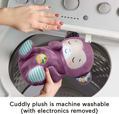Fisher-Price Brinquedo para Bebê Soothe ‘n Snuggle Macaco de Pelúcia Roxo com Sons Sonoros, Movimentos de Respiração e Luzes para Recém-Nascidos a partir de 0 Meses, JLH41