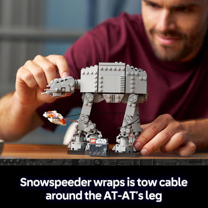 LEGO Star Wars 75440 Conjunto de Construção AT-AT para Adultos - Kit de Modelo para Exibição com Snowspeeder, Suporte e Placa de Identificação - Ideia de Decoração para Prateleira - Presente Colecionável para Fãs de O Império Contra-Ataca
