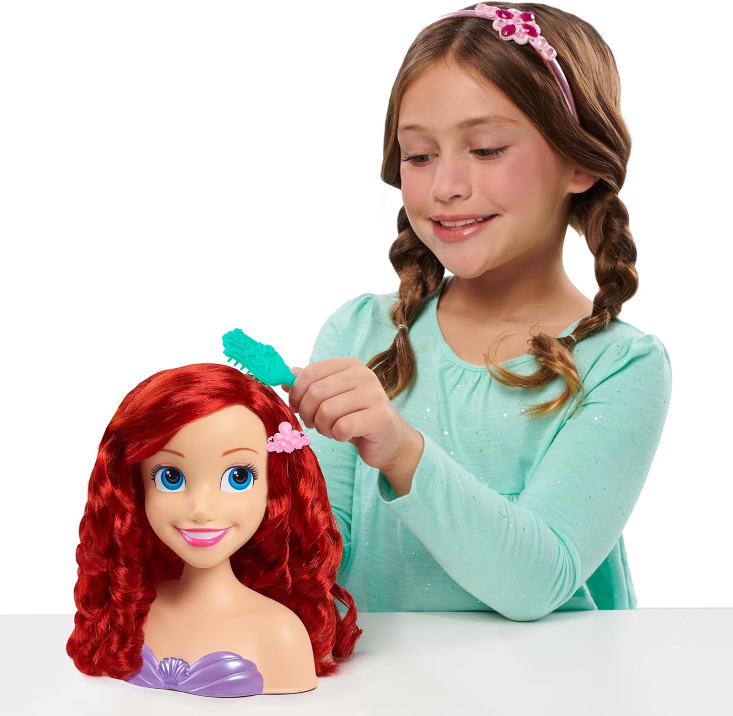 Cabeça de penteado básica da princesa Ariel da Disney