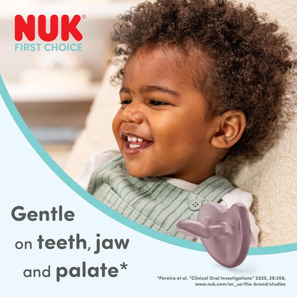 NUK Chupetas First Choice Soft | 0-6 Meses | Chupetas Ortodônticas de Silicone 100% Supermacio | 95% de Aceitação pelos Bebês** | Verde e Azul | Embalagem com 2 Unidades