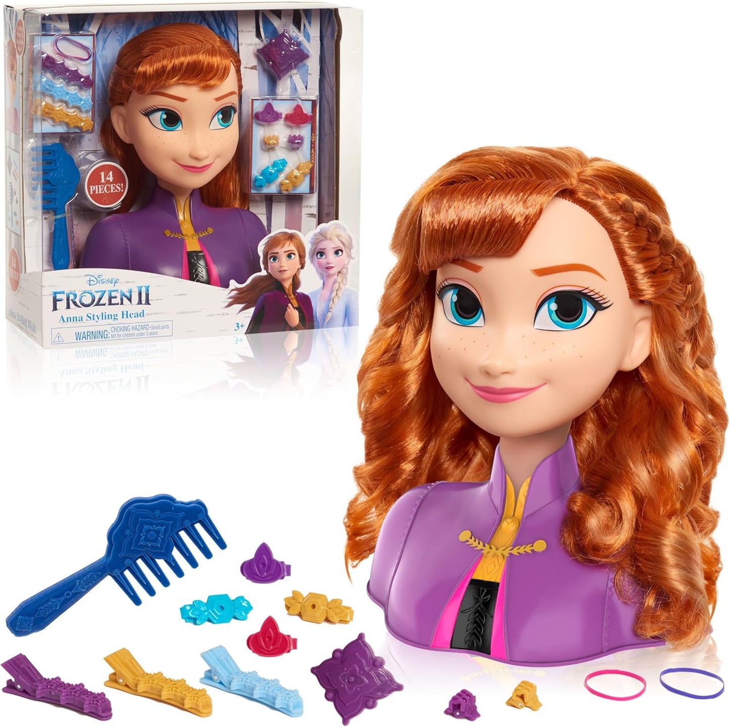 Disney - Cabeça de penteado básica da Anna de Frozen 2 (77-32810)
