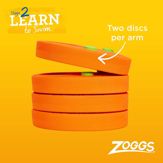 Zoggs Brazaletes de disco flotante, Brazaletes para generar confianza, Brazaletes de natación Zoggs seguros, Flotadores de natación para niños, Flotadores de natación ideales para niños, de 2 a 6 años