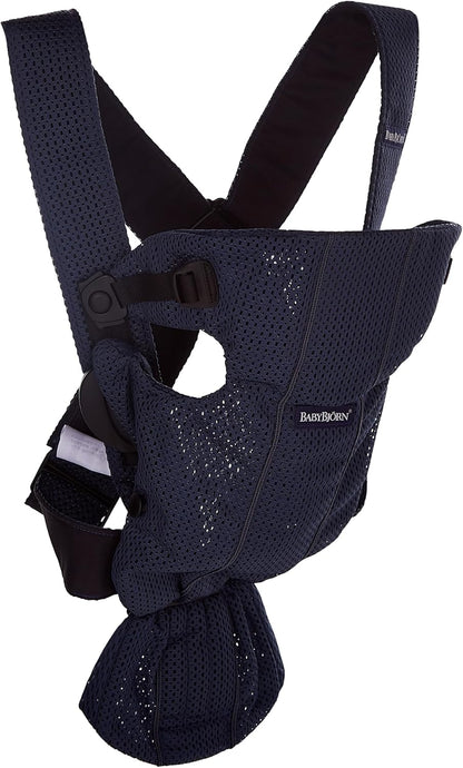 BabyBjörn Porta-bebês Mini, malha 3D, azul marinho