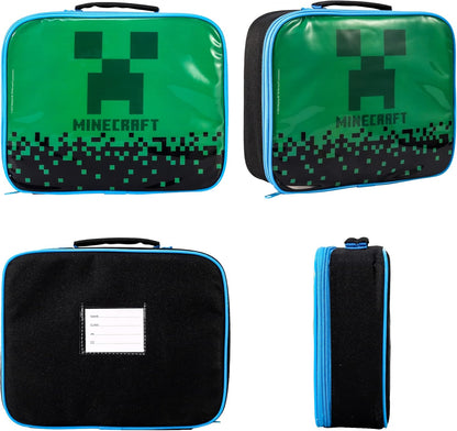 Zawadi Global Conjunto de lancheira infantil Minecraft Kids - lancheira isolada, lancheira com vários compartimentos e garrafa de água de 540 ml - conjunto de comida para almoço de viagem escolar, sem BPA