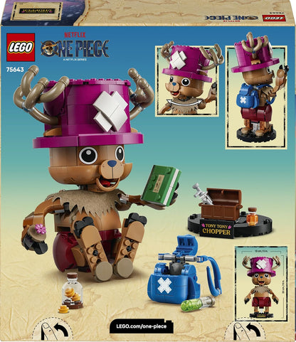 LEGO Figura ONE PIECE Tony Tony Chopper – Brinquedo colecionável com acessórios (incluindo uma Rumble Ball) – Ideia de decoração fofa para mesa ou quarto – Presente para meninos, meninas e fãs a partir de 9 anos – 75643