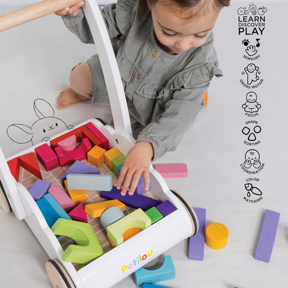 Le Toy Van - Brinquedo educacional de madeira Petilou Rainbow Cloud Walker para crianças e bebês | Adequado para menino ou menina de 1 ano +