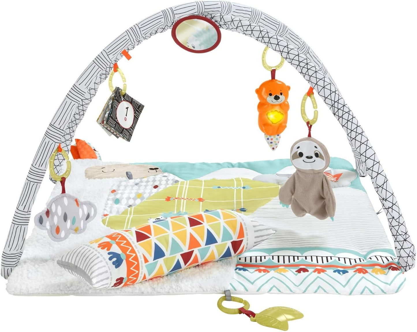 Fisher-Price Tapete de atividades extragrande Perfect Sense Deluxe para bebês, com 6 atividades para crianças pequenas.