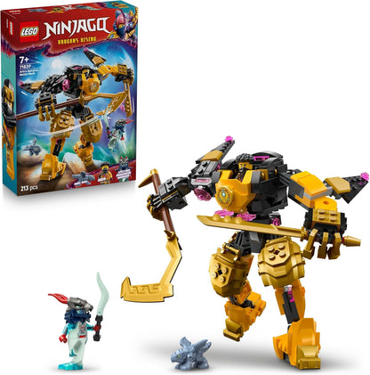 LEGO NINJAGO Arin's Spinjitzu Battle Mech Toy - Figura articulada para misturar e combinar, Bebê Dragão Riyu e 2 minifiguras ninja - Presente para meninos com mais de 7 anos e fãs de Dragons Rising - 71839