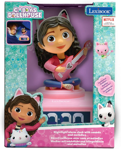 LEXIBOOK Casa de Bonecas da Gabby, Despertador com Luz Noturna da Gabby, Sons e Melodias, Tela LCD Retroiluminada, Iluminado, Função Soneca, Rosa, RL800GDH