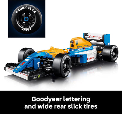 LEGO Icons Williams Racing FW14B e Nigel Mansell - Conjunto de modelo de carro de F1 para adultos, com minifigura colecionável do piloto, troféu e suporte de exibição - Ideia de presente para fãs de automobilismo homens, mulheres e adolescentes 10353