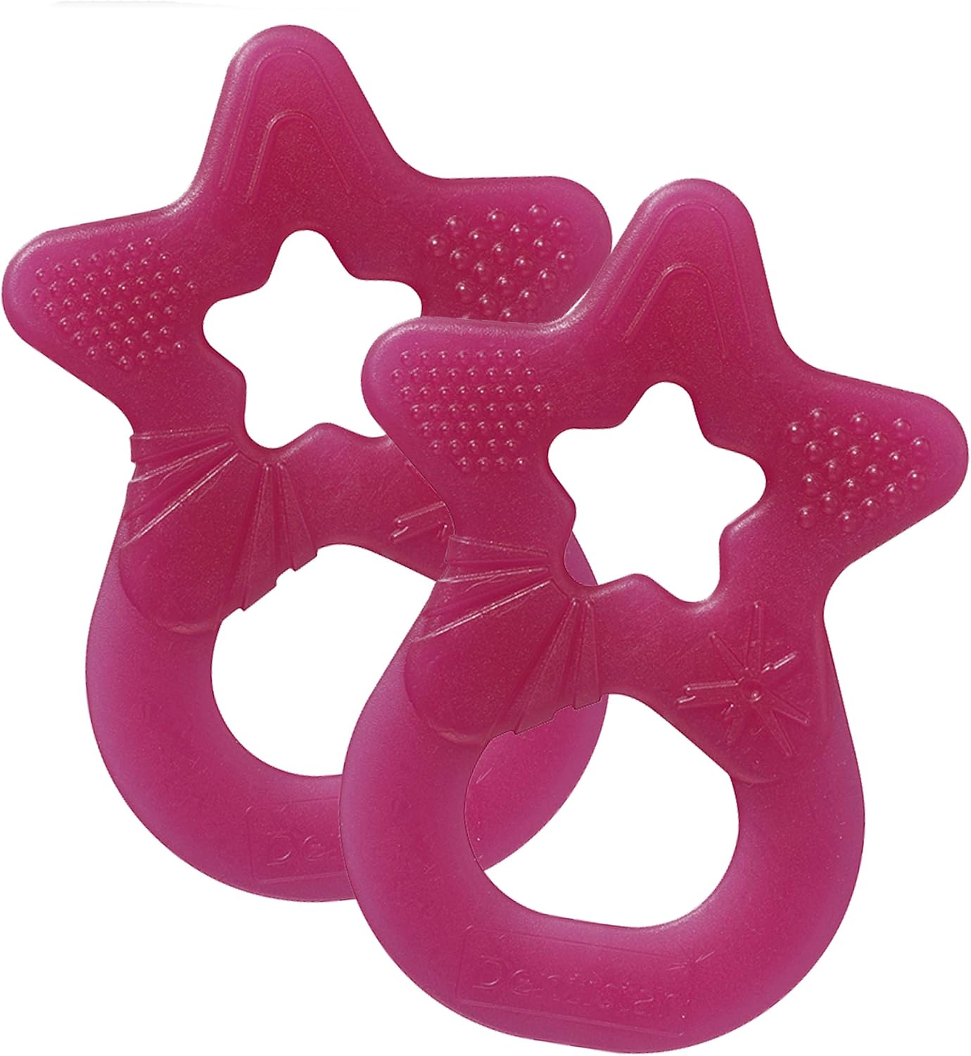 Dentistar Star Teether Pacote de 2, brinquedo de dentição para bebês com mais de 3 meses, anel de dentição de bebê de silicone macio para alívio da dor nos dentes e gengivas