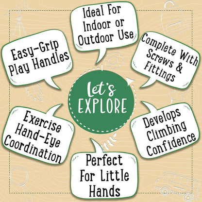 Jaques of London Alças de escalada | Suportes de parede para escalada infantil | Acessórios para estrutura de escalada | Brinquedos de jardim para crianças | Alças para parede de escalada | Desde 1795