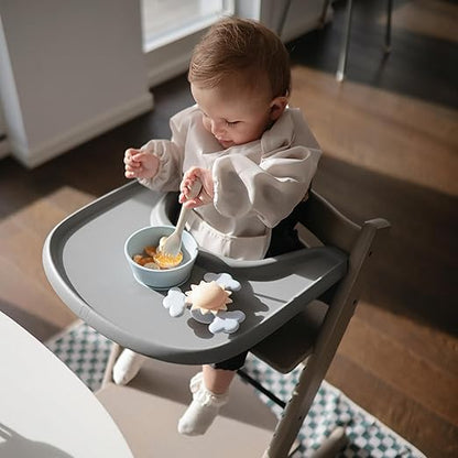 Mushie Babador para Desmame, Manga Longa | Babadores Impermeáveis com Mangas para Bebês e Crianças | Ajuste Regulável para 6 a 24 Meses