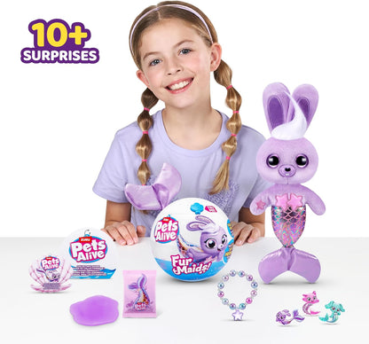 Pets Alive Furmaids da ZURU Sereia de Pelúcia Interativa com Luzes e Sons para Meninas (Coelhinho Roxo)