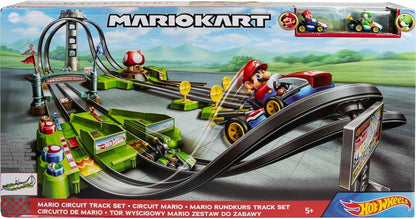 Conjunto de Pista Hot Wheels Mario Kart Circuit com Réplicas de Kart em Escala 1:64 em Metal Fundido, para Crianças a partir de 18 Anos, HFY15, Verde
