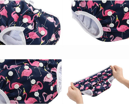 Codkkre Fraldas de Natação Reutilizáveis Fraldas para Bebês Tamanho Ajustável Lavável Pacote de 3 Fraldas para Aulas de Natação 0-3 Anos