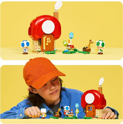 LEGO Super Mario Party na Casa do Toad - Conjunto Interativo com 2 Figuras, Cozinha, Quarto e Mesa de Piquenique - Presente Ideal para Crianças a partir de 7 Anos - 72041