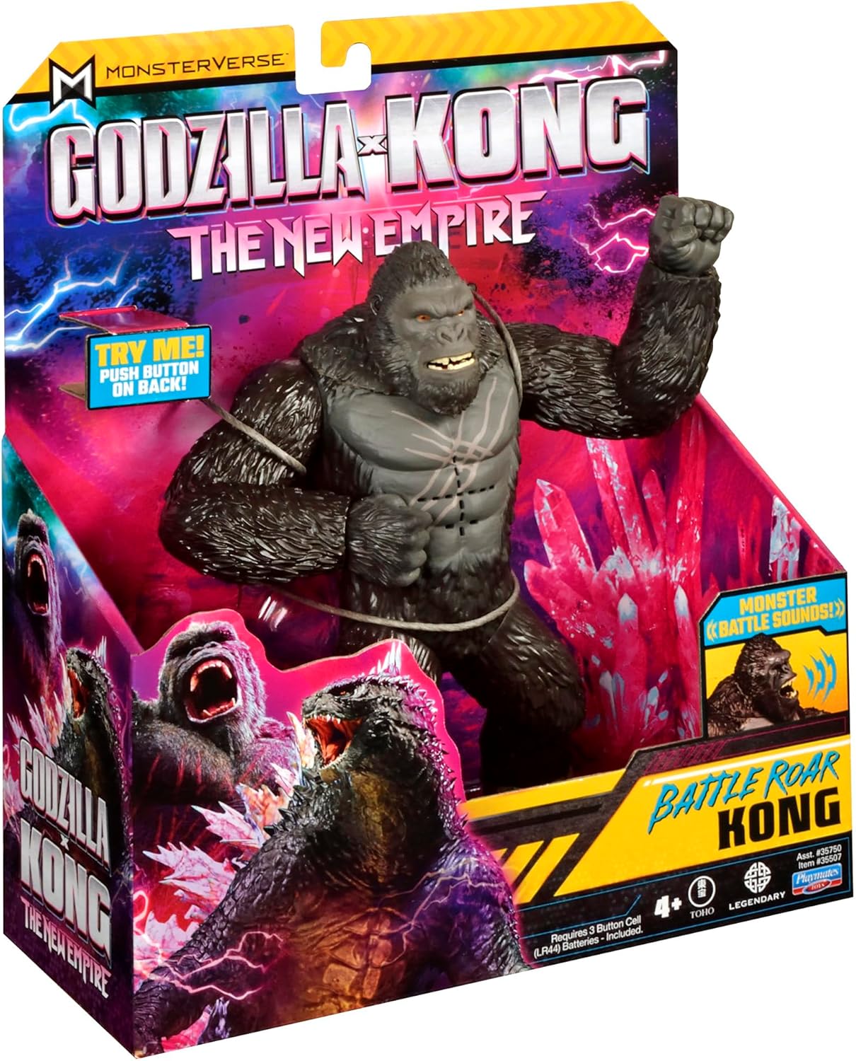 Godzilla x Kong: The New Empire, brinquedo autêntico de figura de ação Battle Roar Kong de 7 polegadas, personagem icônico do filme colecionável em embalagem exclusiva de edição limitada, brinquedo adequado para maiores de 4 anos