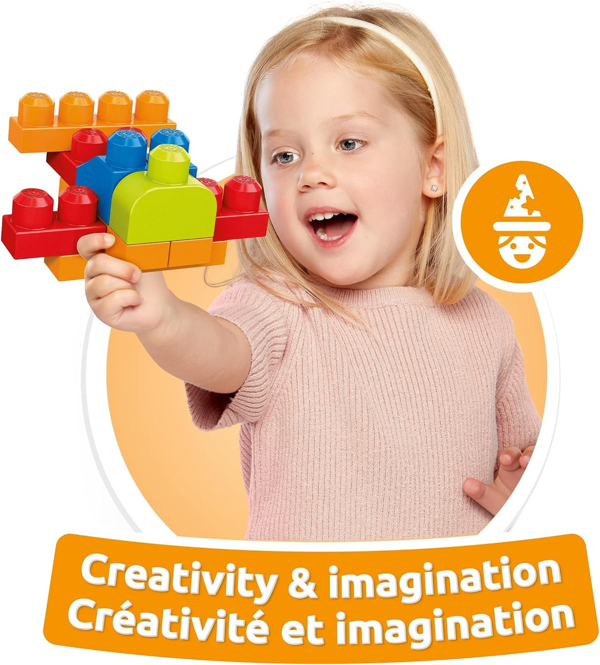 Mega Blocos de Montar Bloks Fisher-Price – Brinquedo para Crianças Pequenas (1 a 3 anos) – Conjunto "Build 'N Create" com 250 Peças