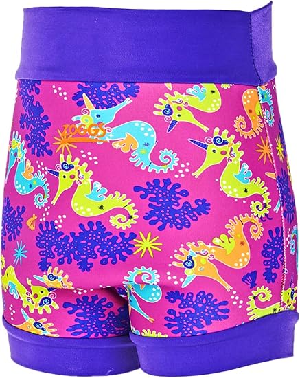 Zoggs Fralda de natação reutilizável de neoprene Baby, rosa/roxo, 9 a 12 meses/ 8 a 11 kg