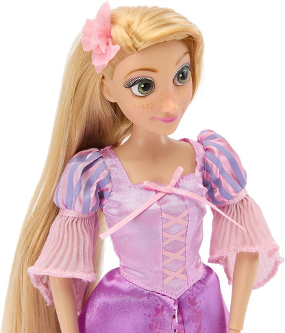 Disney Boneca Clássica Oficial da Rapunzel Store para Crianças, Enrolados, 30 cm, Brinquedo Totalmente Articulado com Lindo Vestido e Amigo Surpresa — Indicado para Maiores de 3 Anos