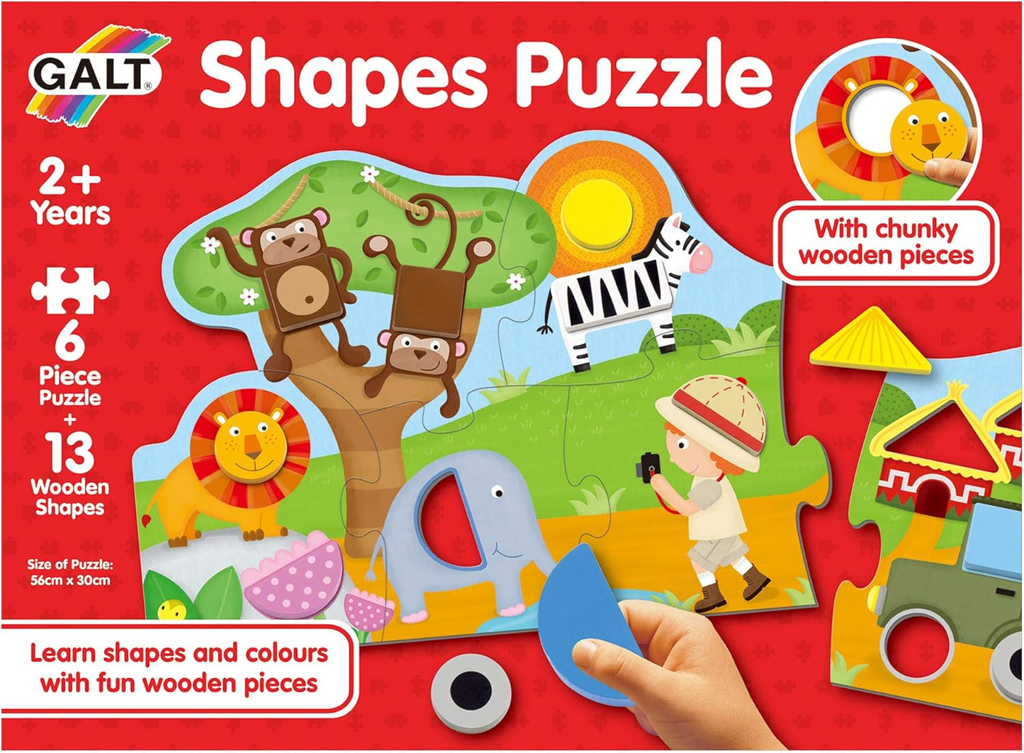 Galt Toys, quebra-cabeça de formas, quebra-cabeça para crianças, a partir de 2 anos