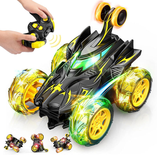 Braxel Carros de controle remoto com giro de 360°, BatToy Man, brinquedos infantis para meninos de 3 a 9 anos, carro de controle remoto com LED para meninos de 3 a 11 anos, presente antecipado.