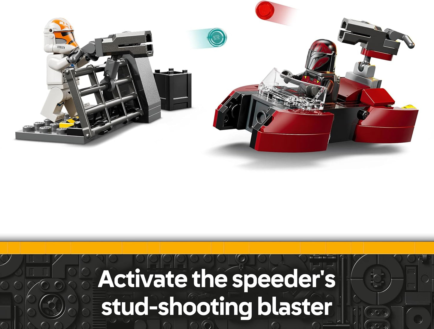 LEGO Star Wars 75449 Pacote de Batalha Cerco de Mandalore - Brinquedo de ação com 2 minifiguras de Mandalorianos e 2 de Soldados Clones, além de uma Speeder Bike e Blasters - Presente para meninos e fãs a partir de 6 anos