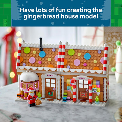 LEGO Casa de Pão de Mel Festiva 40809 | Brinquedo para meninas e meninos a partir de 10 anos, conjunto de artesanato natalino, minifigura do Papai Noel e acessórios, ideia de presente...